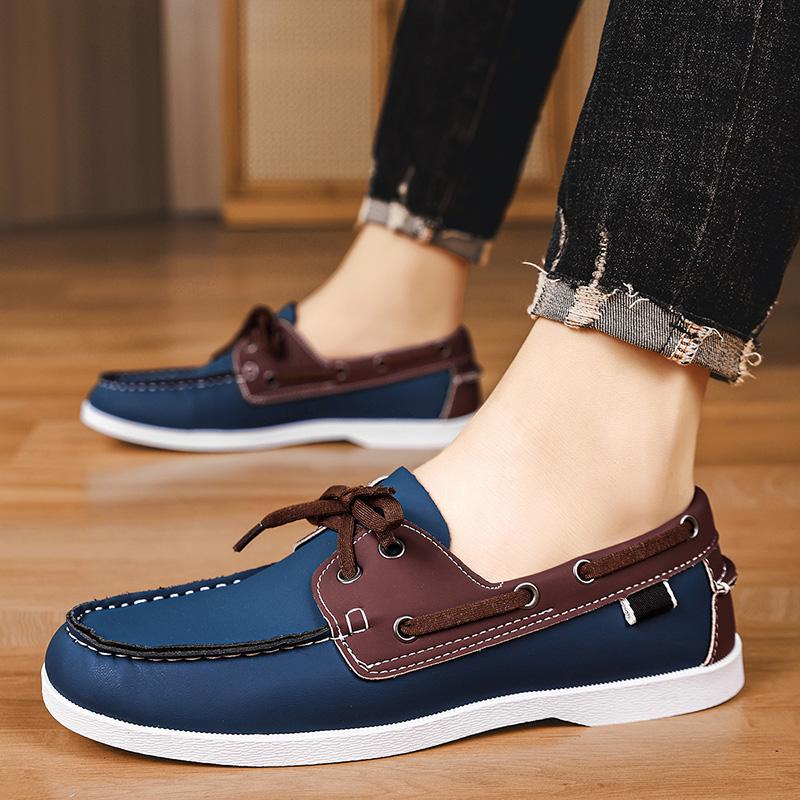 High Quality Black Leather Casual Shoes for Man Moccasins Designer Business Boat Shoes Men Comfort Flats Men's Driving Shoes