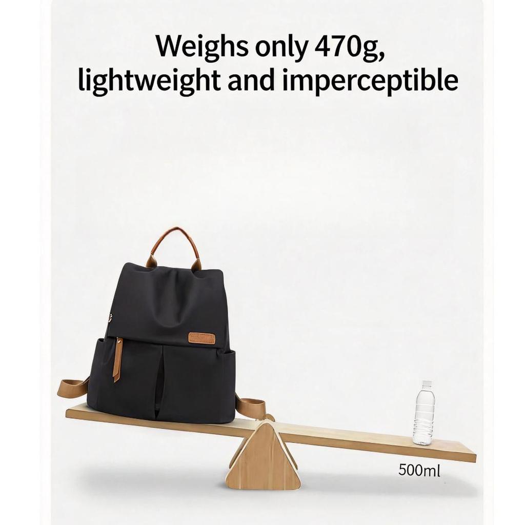 ZOOLER Ultra-Light Oxford Fabric Backpack, Large Capacity, Laptop Bag, Black, 30*11*30cm