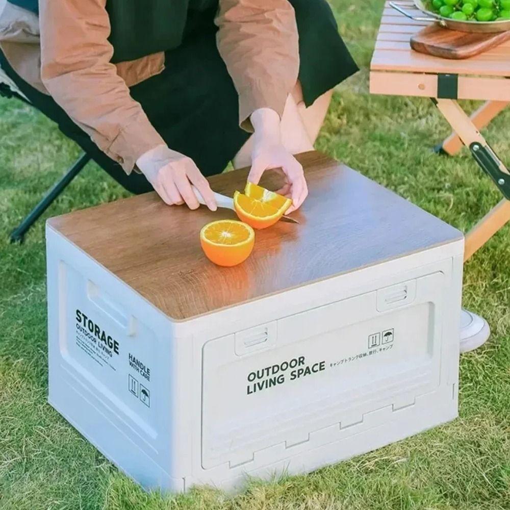 Collapsible Outdoor Sundries Storage Box 27L Foldable Trunk Organizer  Camping Equipment