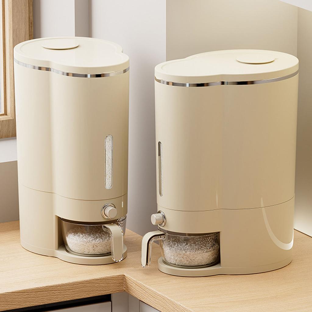 Rice Dispenser Press Out Food Grade Plastic Sealed Airtight Storage Container Househod Kitchen Supplies