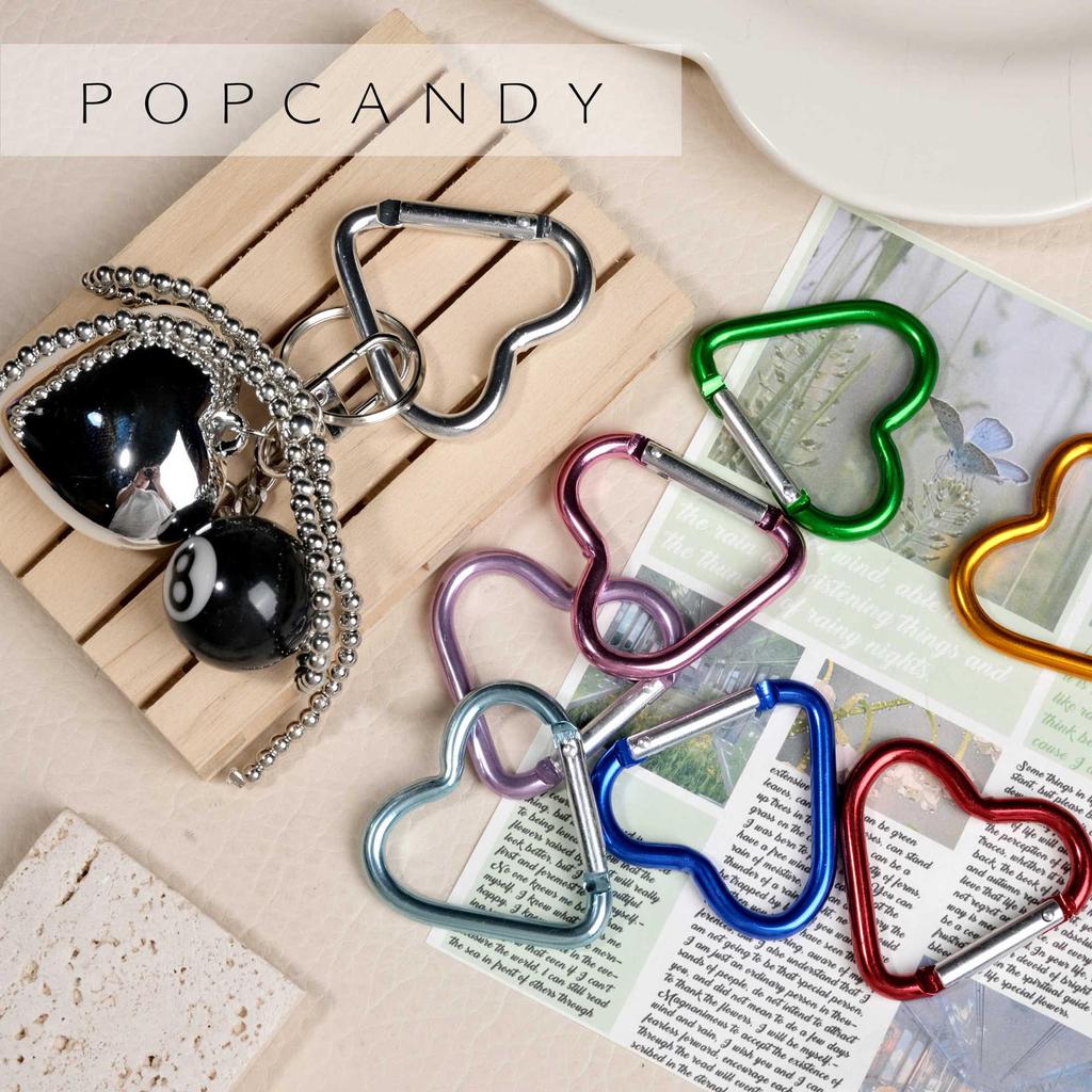 Heart-Shaped Colorful Backpack Keychain with Aluminum Alloy Snap Hook - Outdoor Carabiner Jewelry Pendant