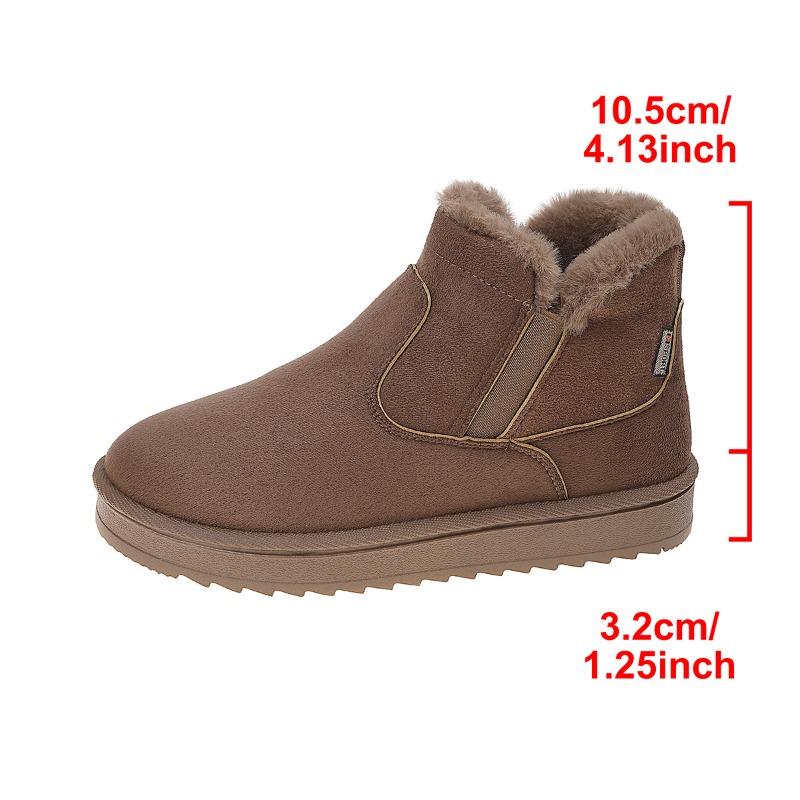 Large size snow boots women's winter new piled thickened warm flat bottom shallow mouth wool cotton boots cotton shoes wholesale
