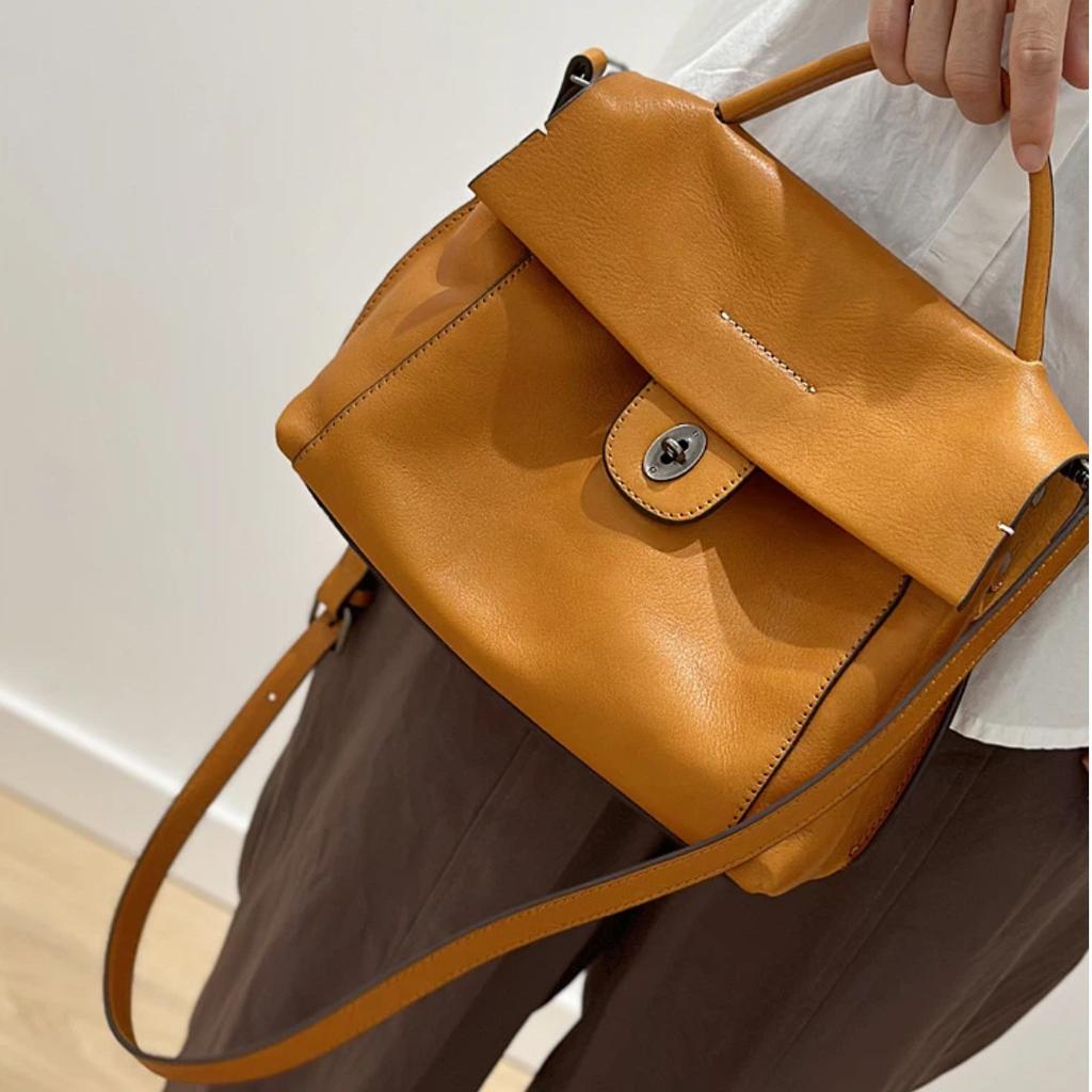 Designer Brand 2026 Autumn/Winter Handmade Original First Layer Cowhide Women's Single Shoulder Crossbody Bag Leather Messenger Bag