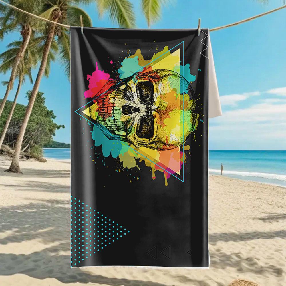 New, Double-sided Velvet Beach Towel Quick-drying Sports Towel Printed Bath Towel