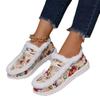 Plus Size Women's Shoes 2025 Autumn/winter New Casual Shoes Women's Christmas Print Fleece Warm Cotton Shoes