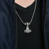 Viking Thor Hammer Pendant Necklace for Men Fashion Gold/Silver Color Stainless Steel Necklace Viking Amulet Jewelry Never Fade