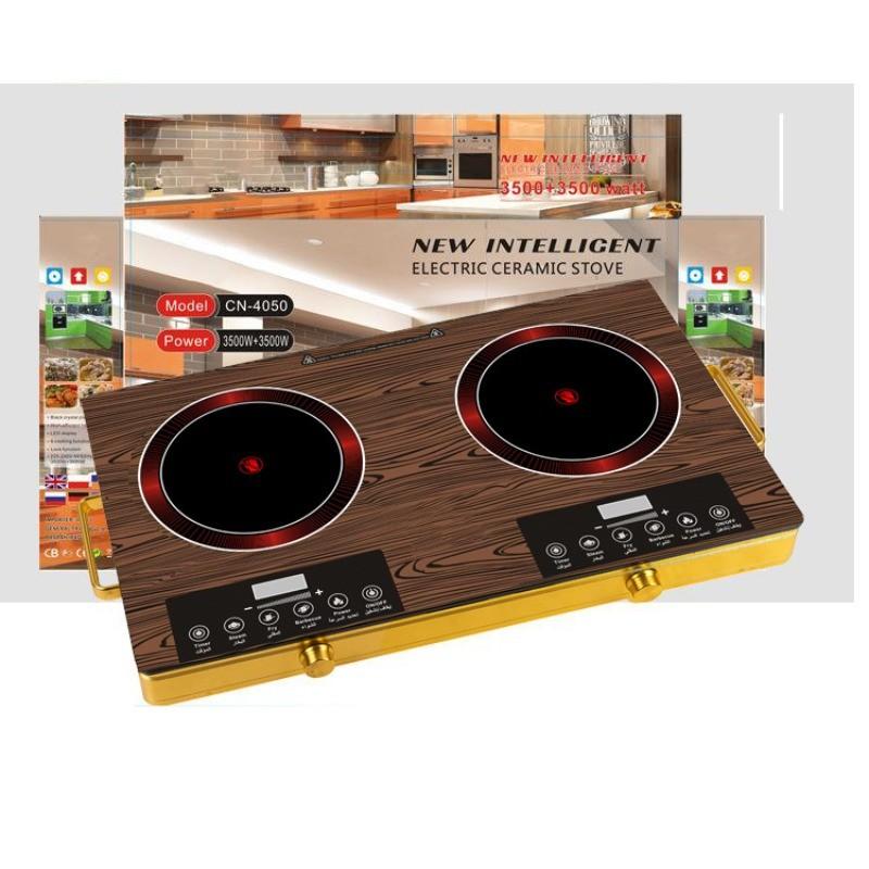 3500W Dual Head Electric Ceramic Stove Household Intelligent Timed Heating Electric Stove Aluminum Iron Ceramic Cookware