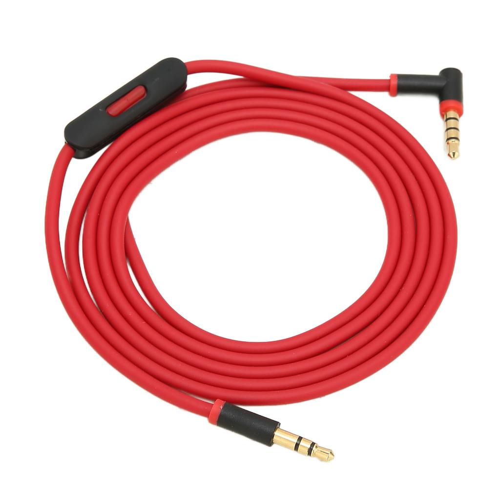 Replacement Cable with Inline Microphone and Track Control Portable Cable for Headphones(Black Red )