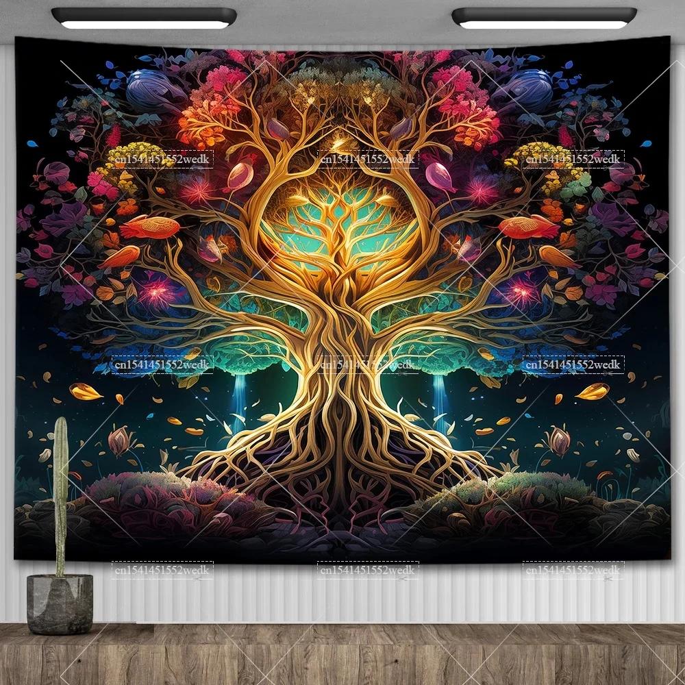 Celtic Tree of Life Tapestry Wall Hanging Room Decor Aesthetic Yoga Mats Landscape Tapestrys Wall Art Decorative Altar Cloths
