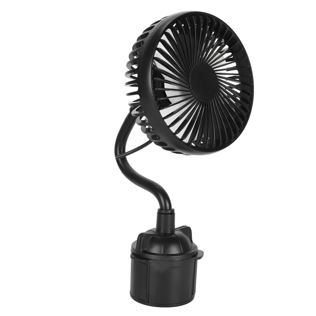 Car Fan Powerful Low Noise 3 Speeds Adjustable Portable USB Powered Fan with Gooseneck for Car Trucks RVs Bus