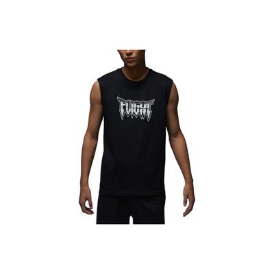 T-shirt Sportiva Senza Maniche con Stampa a Lettere Asciugatura Rapida Uomo Top Nero FN6022-010