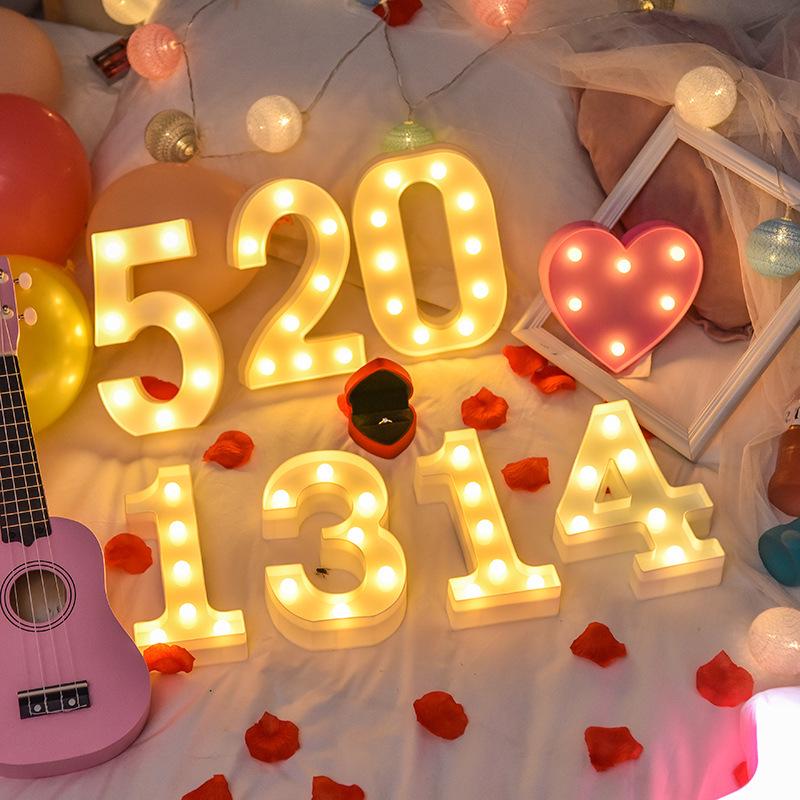 LED Letter and Number Lamp - Perfect for Christmas, Weddings, Proposals, Valentine's Day, and Other Celebrations.