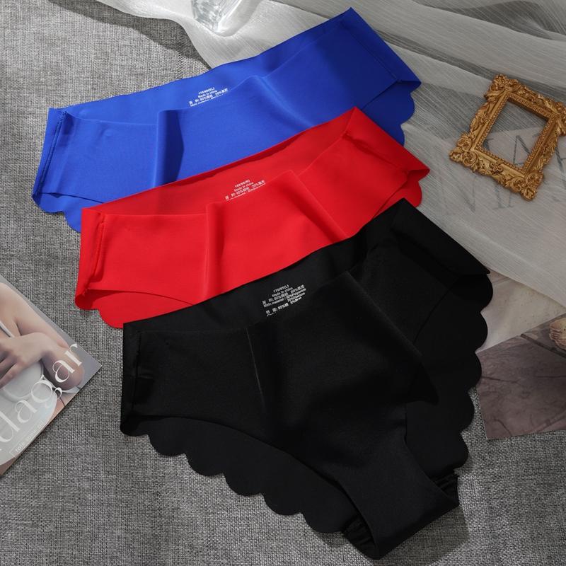 Braguitas sin costuras para mujer Ropa interior ultrafina Comodidad Íntimos Lencería sexy Talla grande Tiro bajo Calzoncillos para mujer