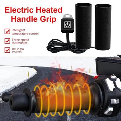 Poignée chauffante électrique pour moto, 12 V, intelligente, avec commande à 3 vitesses, pour l'hiver