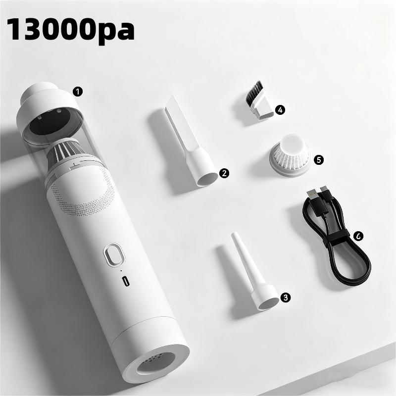 13000pa Mini Portable Vacuum Cleaner Cordless Handheld Vacuum with 3 Suction Heads Easy To Clean for Desktop Keyboard Car Tools