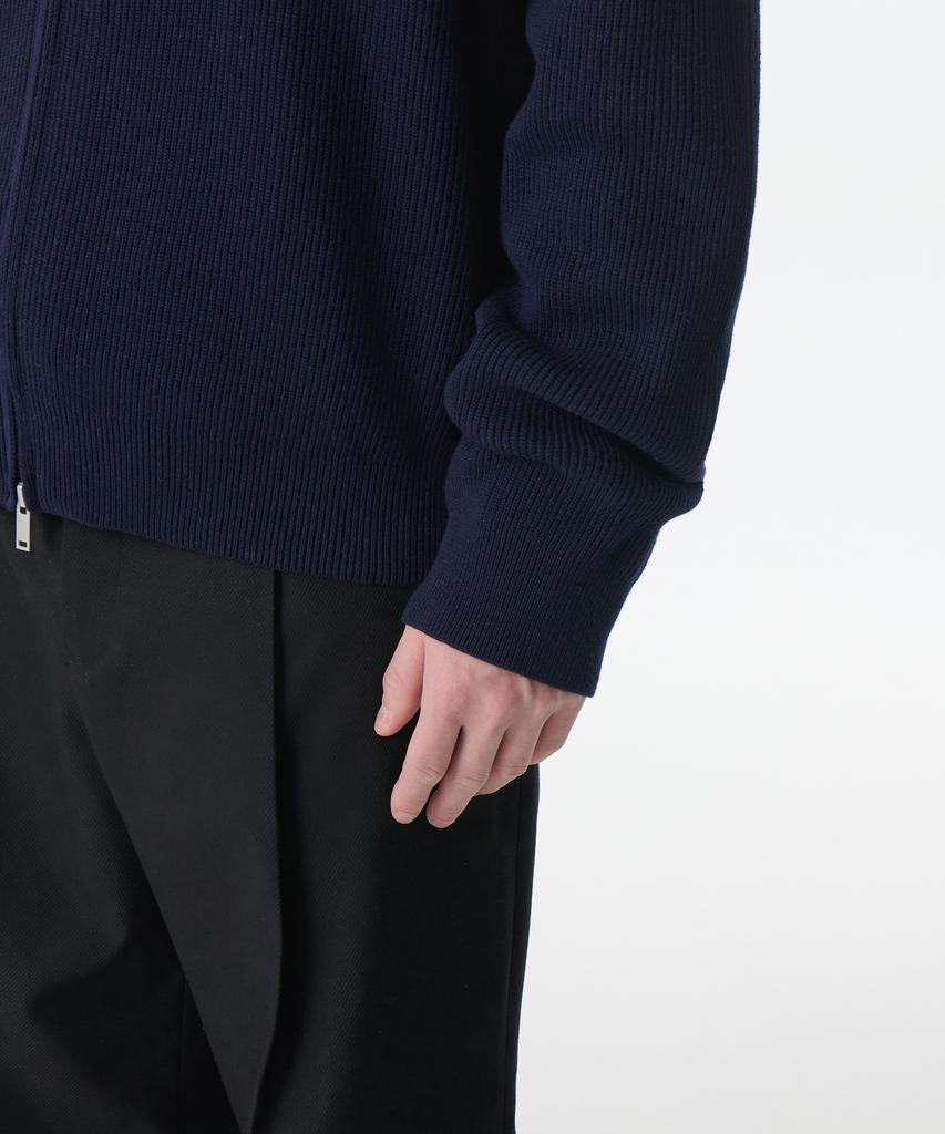 Musinsa Standard Cotton Collared Knit Zip-Up [Navy]