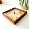 KATOMOKU Muku Square Clock, Walnut, km-38WA, Wall Clock with Continuous Second Hand, Approximately 25.7cm (quartz Clock)