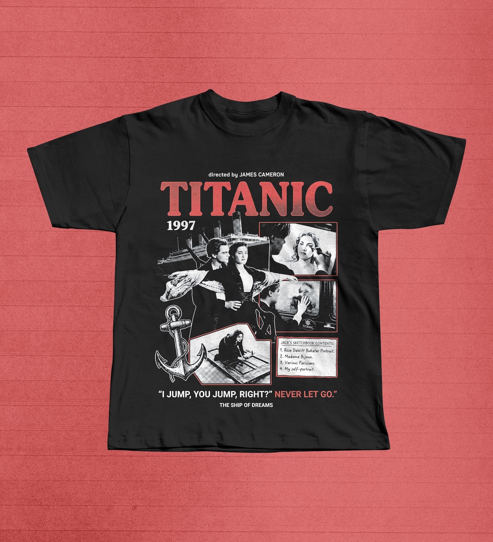 Titanic 1997 Film T-Shirt, Jack s Sketchbook Graphic Tee, 90s Movie Shirt L