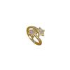 Real Gold Electroplated Opening Pentagram Fashion Slightly Inlaid Light Luxury Ring Index Finger Ring With The Same Cold Wind