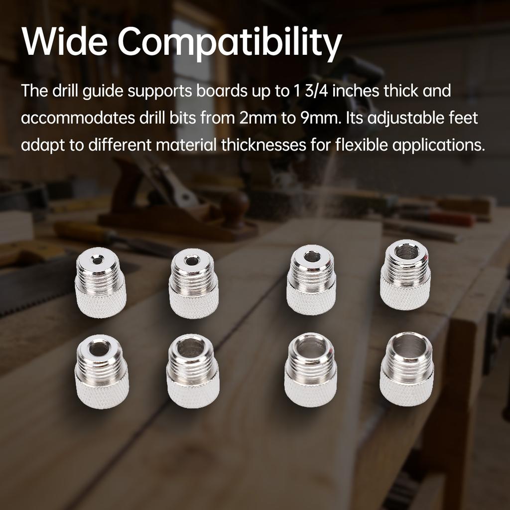 Drill Guide Locator Self Centering Doweling Jig, Dowel Jig Drill Guide Woodworking Tool, Precision Drilling, Aluminum