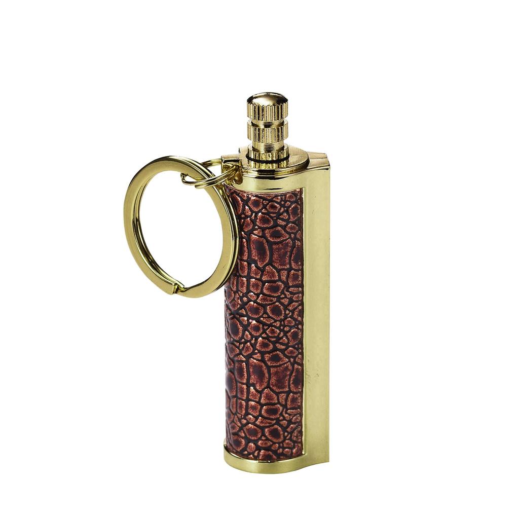Outdoor Portable Lighter Bottle Keychain With Containing Cotton Core