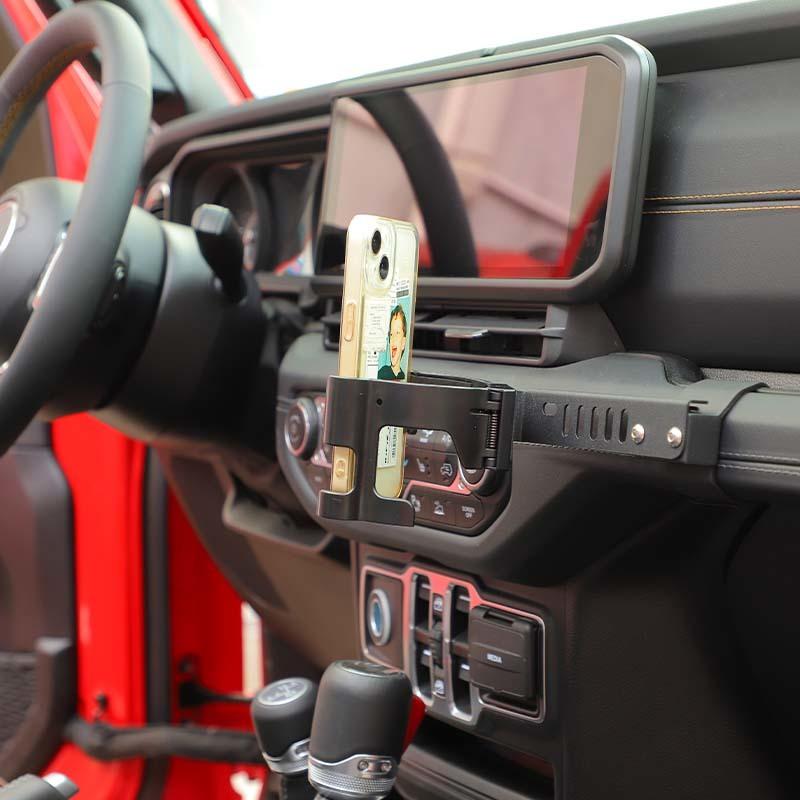 Auto Metall Co-pilot Griff Wasser Tasse Halterung Unterstützung Stehen Für Jeep Wrangler JL Für JT Gladiator 2024 Up auto Innen Zubehör
