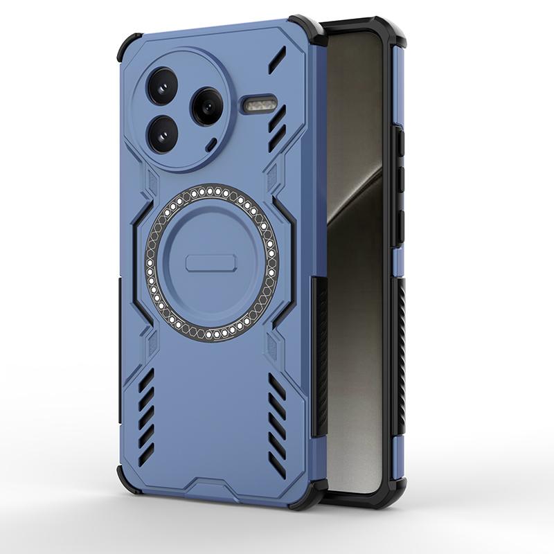For POCO F7 Pro F7 Ultra Mecha Heat Dissipation Four Corners Air Cushion Anti-Drop Powerful Magnetic Non-Charging Phone Case