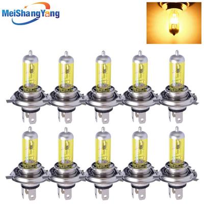 10 stücke H4 55W 100W 12V Gelb Nebel Lichter Halogen Birne High Power Scheinwerfer Lampe Auto Licht quelle parkplatz Kopf auto 60/55W 3000K