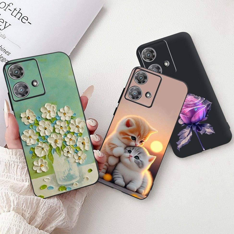 For Motorola Edge 40 Neo Case XT2307-1 Fashion Luxury Cute Cartoon Silicone Shockproof Bumper For Motorola Edge 40Neo Back Cover