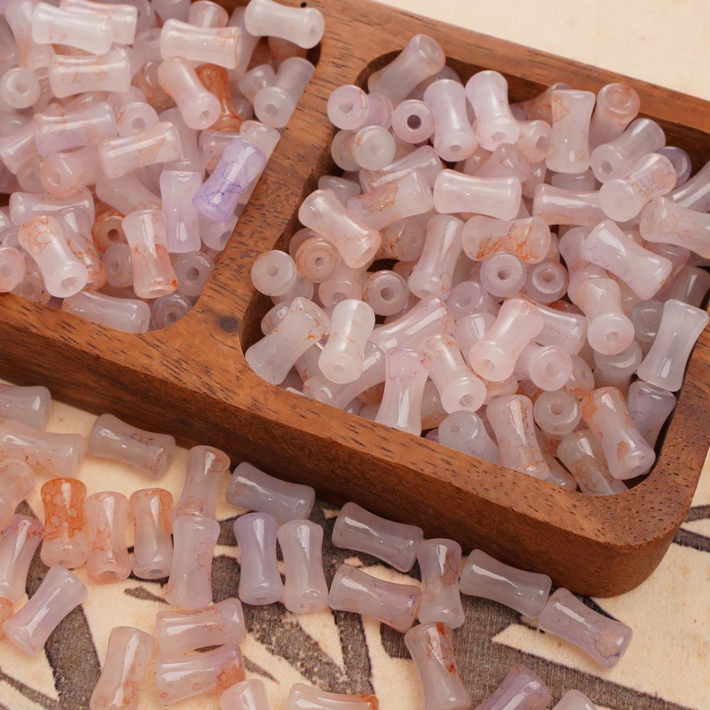 Glass Halo Staining Sprinkles Bamboo Beads Ancient Style Loose Beads Handmade Diy Hand Beaded Beads Accessories Glaze Imitation Jade Beads Materials