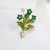 Elegant Green Money Tree Brooch: High-End Fashionable Corsage Pin for Coats and Cheongsams.