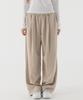 PIANER One-Pleat Wide Ribbed Knit Pants (Dark Beige)