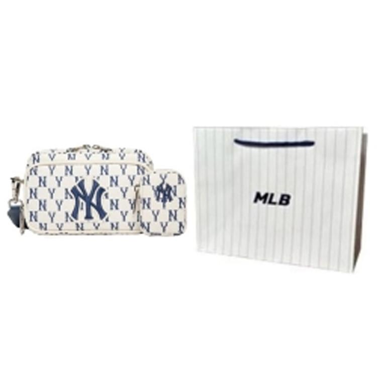 New MLB Mini NY Yankees Monogram Crossbody Bag Cream 3ACRS012N-50CRS