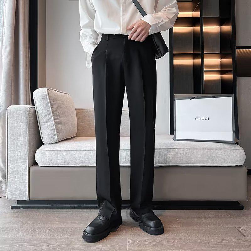 Men's Autumn Style Loose White Korean Drape Suit Trousers
