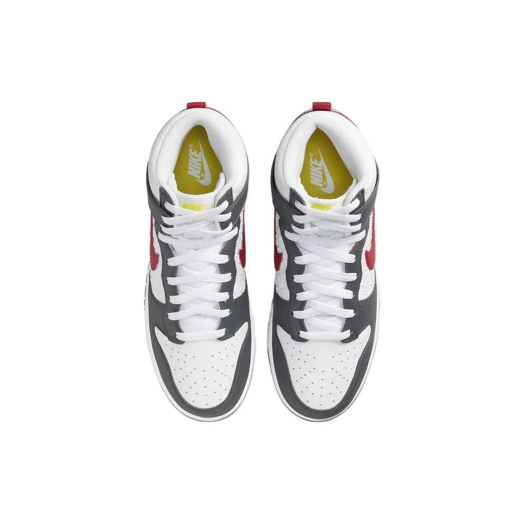 Nike Dunk High 'Embossed Hoops - Iron Grey Gym Red' (Unisex) Iron Grey / Opti Yellow / White / Gym Red Skate Shoes FD0668 001