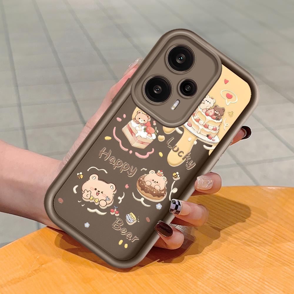 

Мягкий силиконовый квадратный чехол с рисунком лестницы для телефона, полное покрытие, противоударный защитный резиновый чехол для камеры для Xiaomi Redmi Redmi K50I коричневый