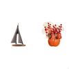 Sailing Boat Decor Sailboat Statue Ornament Decorative Art Figurine Model for Room Fake Flower
