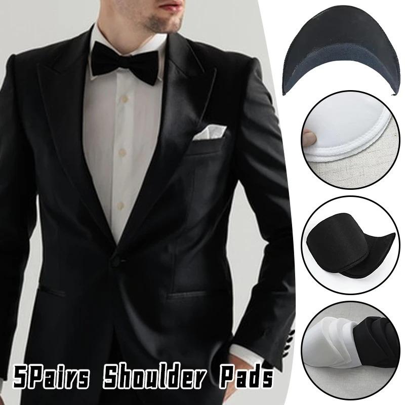 5Pairs Soft Breathable Shoulder Pads for Men Women Blazer Blouse T-Shirt Overcoat DIY Sewing Apparel Accessories
