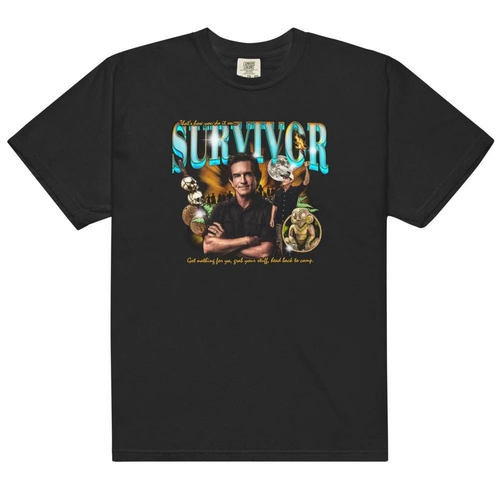 Survivorr jeff probst heartthrob reprint tshirt, retro tshirt 2XL