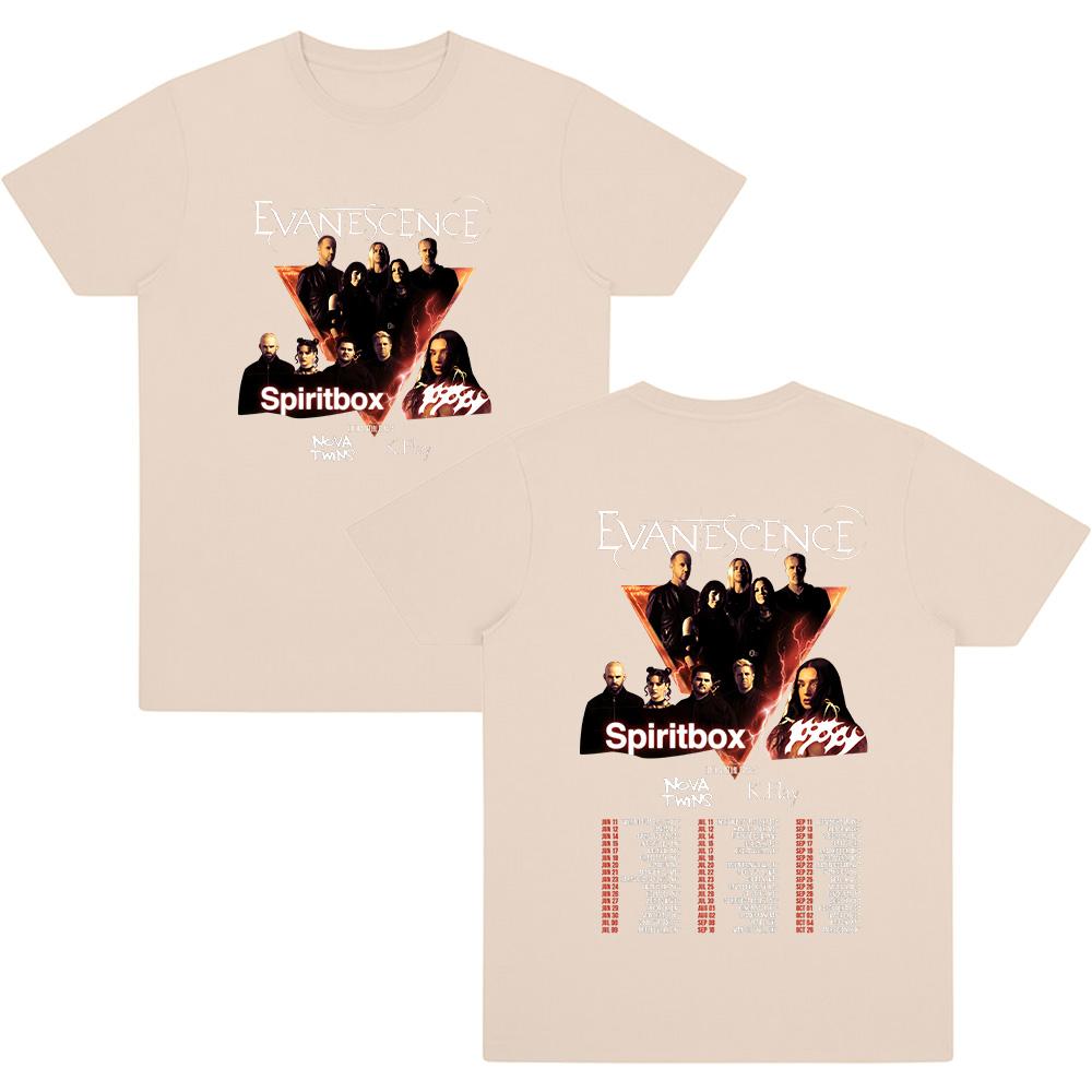 Evanescence & Spiritbox Tour T Shirt Short Sleeve Round Neck Casual Tee for Men Women Cotton High Quality Comfortable Streetwear