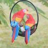 Parrot Pendant, Waterproof Resin Outdoor Garden Decoration with Iron Ring Suspension, Realistic Macaw Pair Hanging Ornament for Balcony Trees Indoor