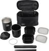 Wahei freiz Fortec Lunch Bento Box, 640ml, Black, Slim Type, Insulated, with Case, FLR-8161