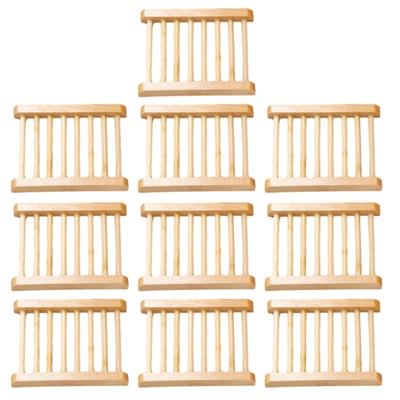 10 Stück Handgefertigte Holz-Seifenschale Glatt und Zart Rutschfeste Seifenschale Stabiles und Zuverlässiges Seifenhalter-Gestell