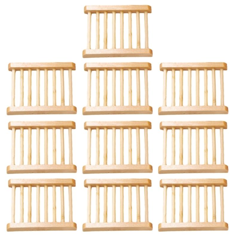 10Pcs Handcrafted Wooden Soap Tray Smooth and Delicate Slip Resistant Soap Dish Sturdy and Reliable Soap Holder Rack