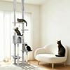 Height-adjustable Cat Tree with Ceiling Mounting for Cats, 225-255 Cm High, 6 Levels with Niche and Hammock