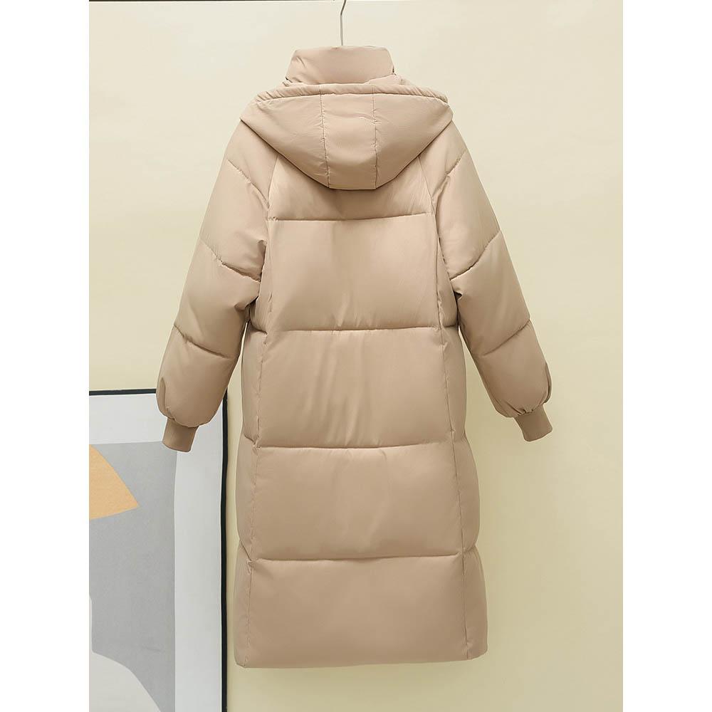 Women's Long Over-Knee Thickened down Cotton Jacket Bread Style Winter Loose Coat Model Warm Cozy Cotton Outerwear