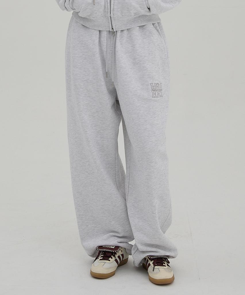 WAIKEI Logo Embroidered Sweatpants Melange White
