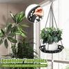 Round Hanging Flower Basket with Top Hook and Black Frame, Indoor Balcony Window Holder for Home Plant Pot Display