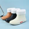 Fashion Low-tube Rain Shoes, Women's Beef Tendon Soles, Velvet Waterproof Shoes, Non-slip Rain Boots, Rubber Shoes for All Seasons