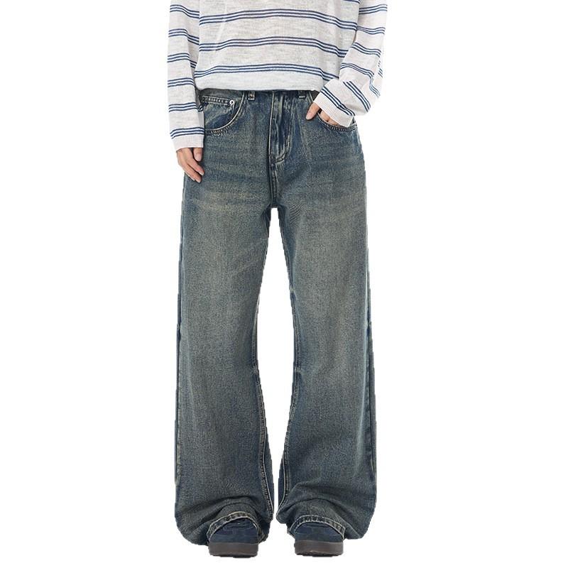 Autumn Jeans Men's Old Trendy Brand Loose Straight Mopping Pants